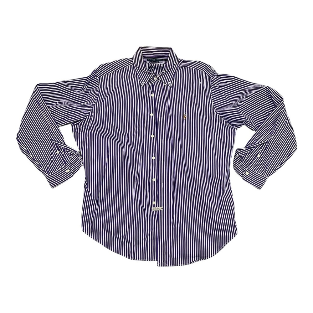 Vintage Ralph Lauren Classic Fit Oxford Button Up Shirt Collared Striped
